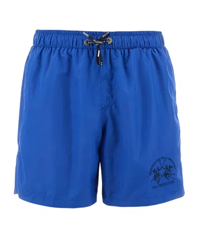 La Martina Drawline Swimming Trunks In Olympic Blue