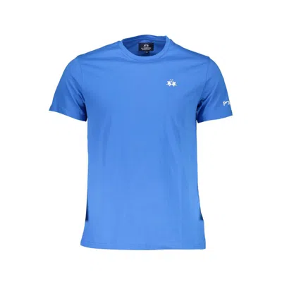 La Martina Elegant Blue Embroidered Logo Men's Tee