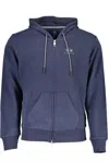 La Martina Elegant Blue Hooded Sweatshirt With Zip Detail In Blue