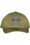 La Martina Elegant Embroidered Green Cotton Visor Hat In Green
