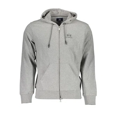 La Martina Elegant Gray Hooded Sweatshirt For Men