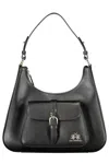 La Martina Elegant Black Leather Shoulder Bag In Black