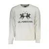 La Martina Elegant Long Sleeved Crew Neck Sweatshirt In White