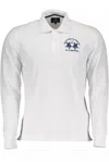 La Martina Elegant Long-sleeved Polo With Contrast Detailing In White