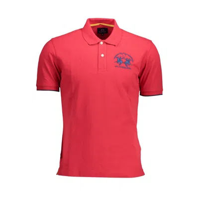 La Martina Elegant Pink Polo: Casual Luxury For Men In Red