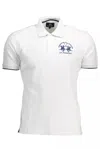 La Martina Elegant White Polo With Contrasting Embroidery In White