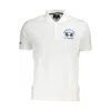 La Martina Elegant White Polo With Contrasting Embroidery In White