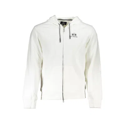 La Martina Elegant White Hooded Sweatshirt For Men