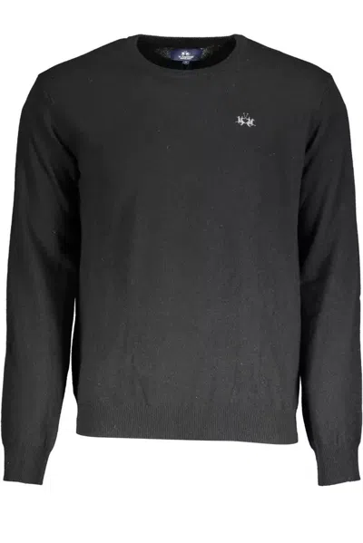 La Martina Elegant Wool-cashmere Men's Sweater In Black