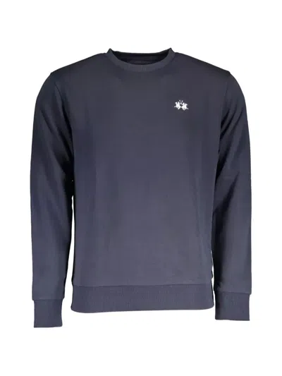 La Martina Embroidered-logo Sweater In Blue
