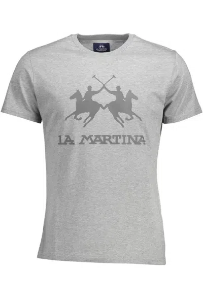 La Martina Gray Cotton T-shirt