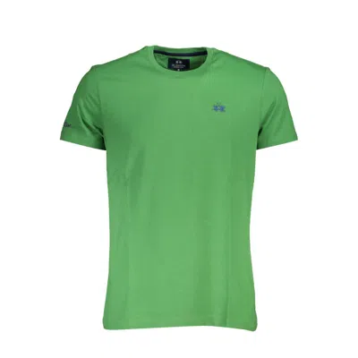 La Martina Logo-embroidered Cotton T-shirt In Green