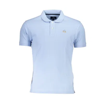 La Martina Blue Cotton Polo Men's Shirt