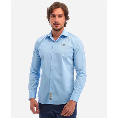 La Martina Blue Cotton Men's Shirt