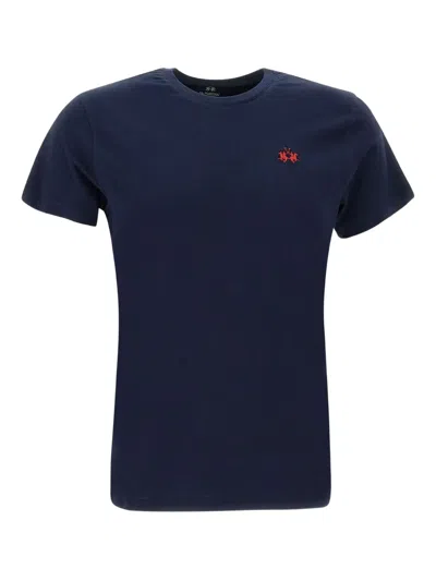 LA MARTINA LOGO-EMBROIDERED CREW-NECK T-SHIRT