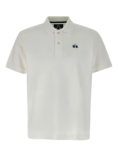 La Martina Logo-embroidered Polo Shirt In White