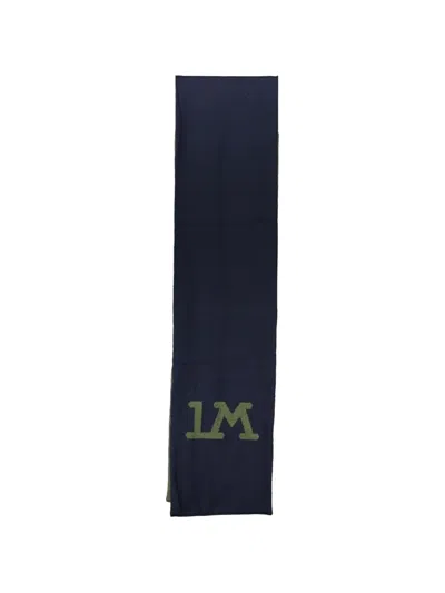La Martina Logo Print Scarf In Blue