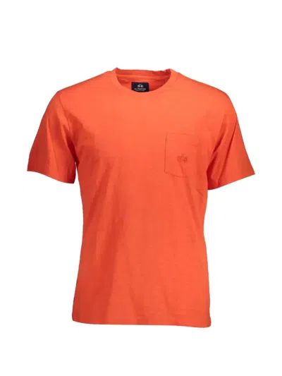 La Martina Logo-embroidered Chest-pocket T-shirt In Orange