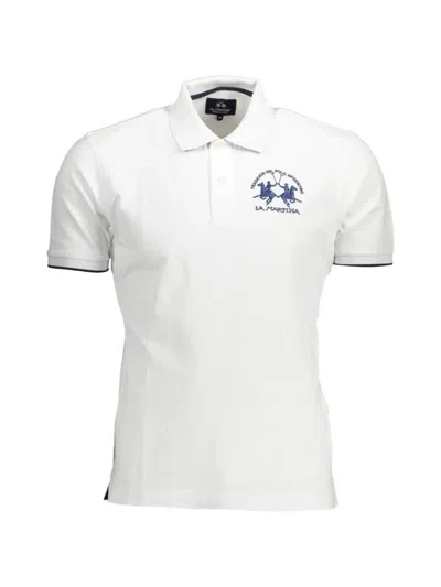 La Martina Logo-embroidered Polo Shirt In White