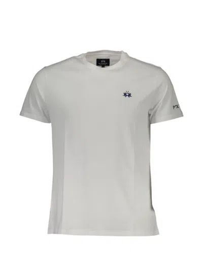 La Martina Logo-embroidered T-shirt In Gray