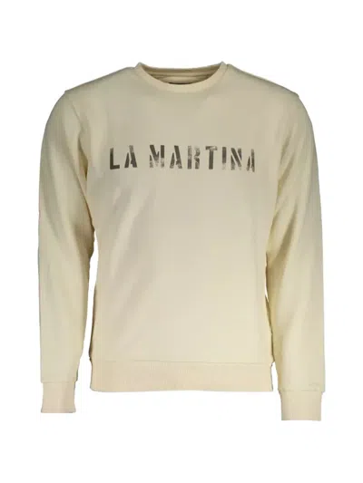 La Martina Logo-print Crew-neck Sweater In Neutral