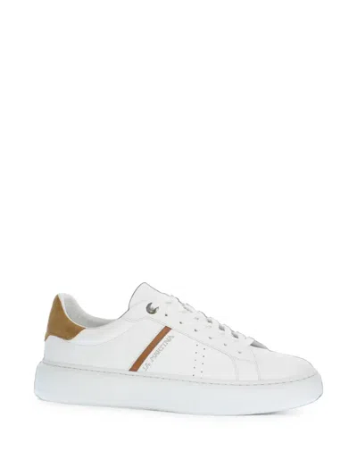 La Martina Logo-print Leather Sneakers In White