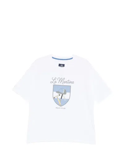 La Martina Logo-print T-shirt In White