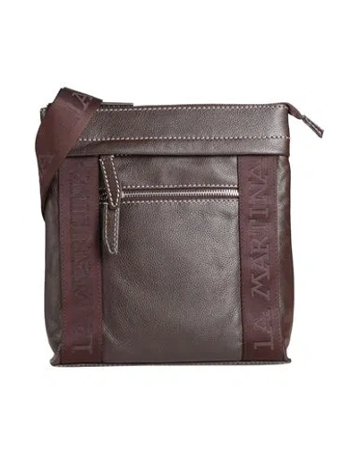 La Martina Man Cross-body Bag Chocolate Brown Size - Calfskin