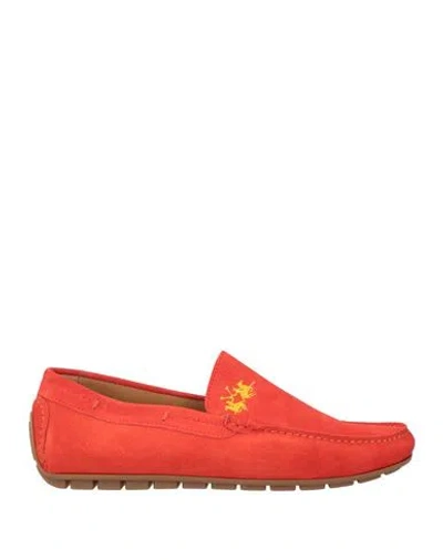 La Martina Man Loafers Tomato Red Size 12 Leather