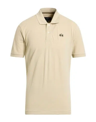 La Martina Man Polo Shirt Beige Size Xxl Cotton In Neutral