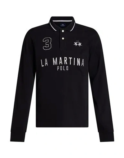 La Martina Man Polo Shirt Black Size M Cotton