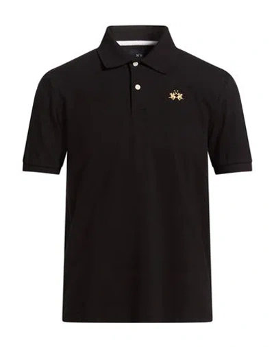 La Martina Man Polo Shirt Black Size S Cotton In Multi