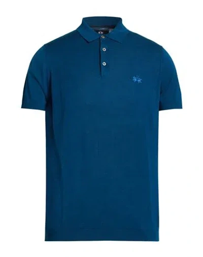 La Martina Man Polo Shirt Blue Size Xxl Cotton