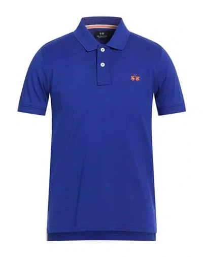 La Martina Man Polo Shirt Bright Blue Size Xxl Cotton