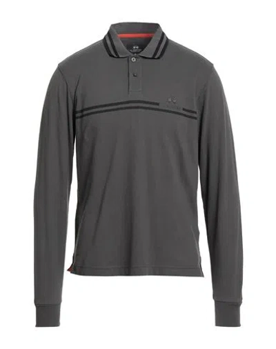 La Martina Man Polo Shirt Charcoal Size Xxl Cotton, Elastane In Gray