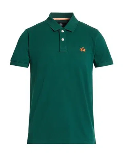 La Martina Man Polo Shirt Dark Green Size Xxl Cotton