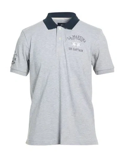 La Martina Man Polo Shirt Grey Size M Cotton In Gray