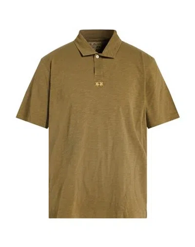 La Martina Man Polo Shirt Khaki Size Xl Cotton In Neutral
