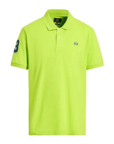 La Martina Man Polo Shirt Lime Green Size 3xl Cotton, Elastane