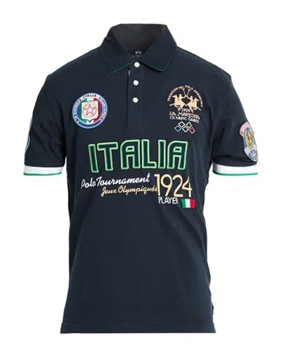 La Martina Man Polo Shirt Midnight Blue Size Xxl Cotton