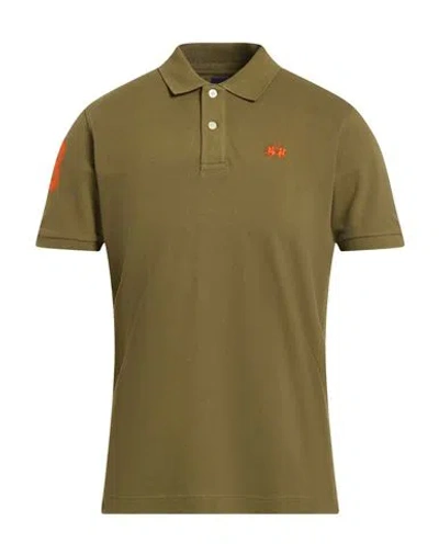 La Martina Man Polo Shirt Military Green Size 3xl Cotton, Elastane