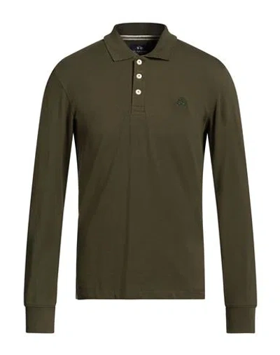 La Martina Man Polo Shirt Military Green Size Xxl Cotton, Elastane