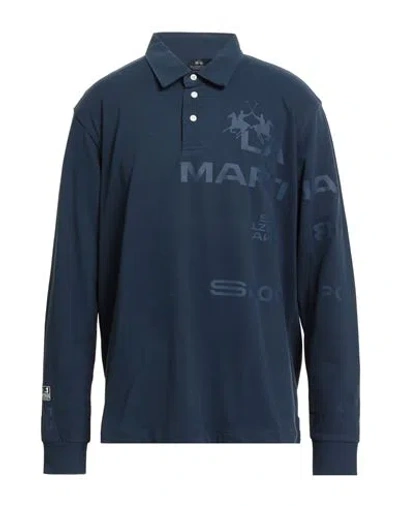 La Martina Man Polo Shirt Navy Size 3xl Cotton In Blue