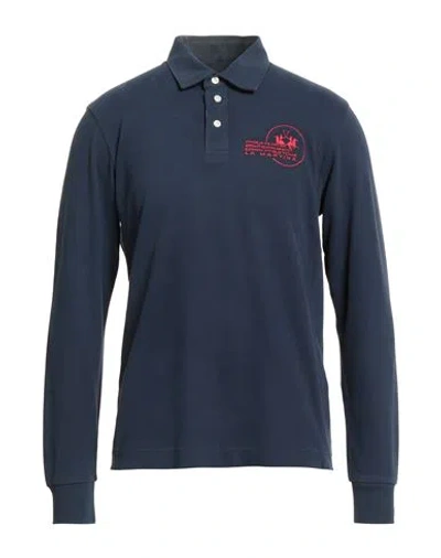 La Martina Man Polo Shirt Navy Size 3xl Cotton In Blue