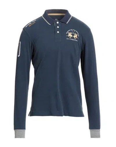 La Martina Man Polo Shirt Navy Size 3xl Cotton In Blue