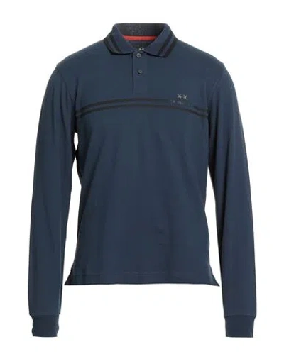 La Martina Man Polo Shirt Navy Size 3xl Cotton, Elastane In Blue
