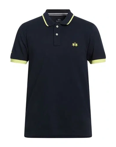 La Martina Man Polo Shirt Navy Size Xl Cotton In Blue