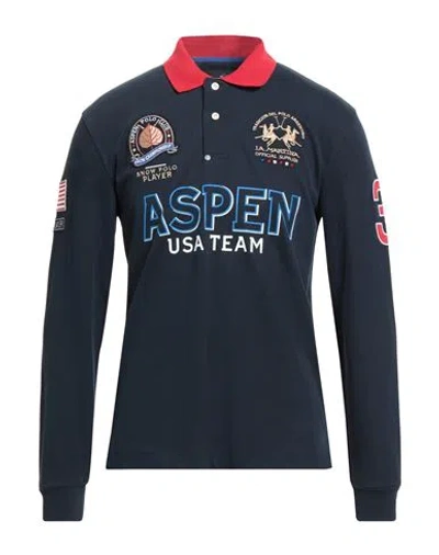 La Martina Man Polo Shirt Navy Size Xxl Cotton In Blue