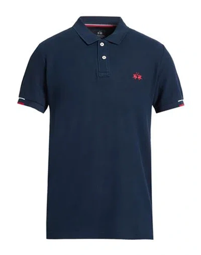La Martina Man Polo Shirt Navy Size Xxl Cotton In Blue