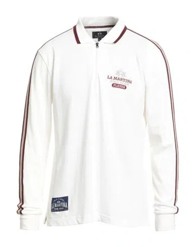 La Martina Man Polo Shirt Off White Size Xxl Cotton